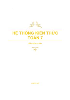 Hệ thống kiến thức Toán 7 - Kiến thức cơ bản